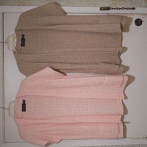 Two Bonnie Lee cable kit open sweaters sz 44